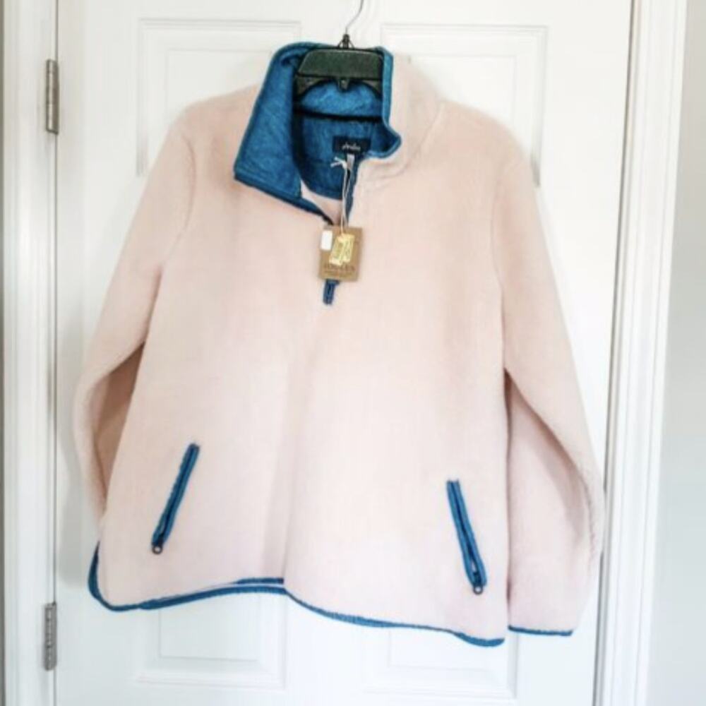 NWT Joules Linley Ice Pink 1/2 Zip Fleece Pullover - Size 14 US - Picture 7 of 10